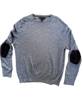 Banana Republic Men’s Cashmere Blend Elbow Patch Blue Sweater Size Medium